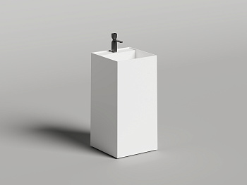 Раковина из искусственного камня Salini ARMONIA 130522M 45х45 напольная цвет белый без отверстий под смеситель